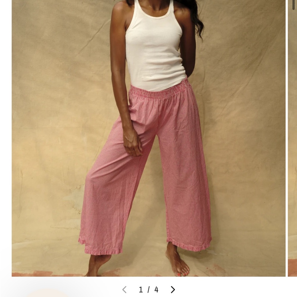 SONDERHAUS red gingham boxer pants